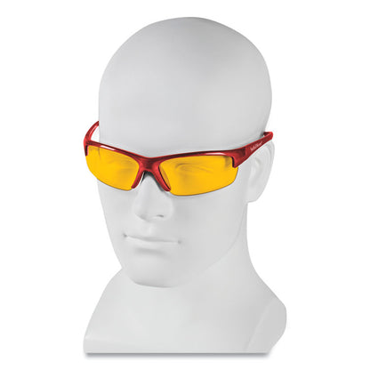 Equalizer Safety Glasses, Red Half Frame, Amber/Yellow Dual Lens, 12/Box