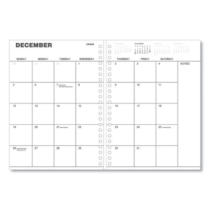 Monthly Planner, 11 x 8, Black Cover, 14-Month: Dec 2025 to Jan 2027
