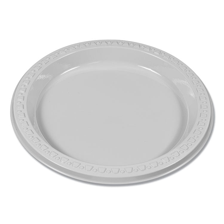Plastic Dinnerware, Plates, 7" dia, White, 125/Pack