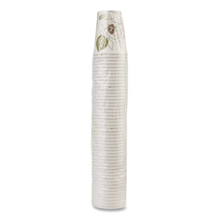 Pathways Paper Hot Cups, 8 oz, White/Brown, 50/Pack