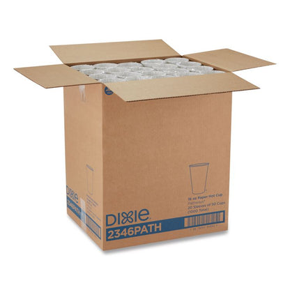 Pathways Paper Hot Cups, 16 oz, White/Brown, 50/Sleeve, 20 Sleeves/Carton