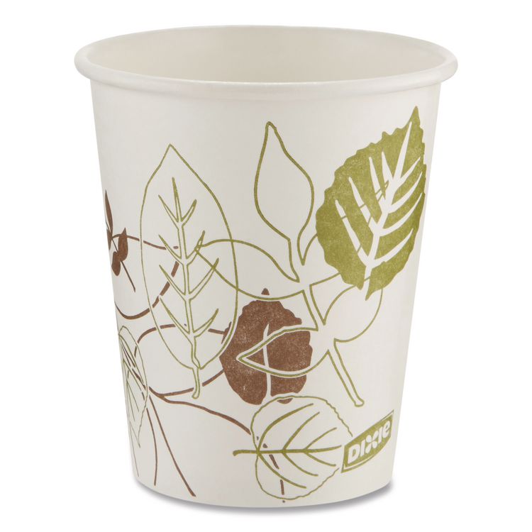 Pathways Paper Hot Cups, 10 oz, White/Brown, 50/Pack