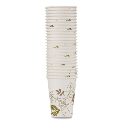 Pathways Paper Hot Cups, WiseSize, 12 oz, White/Brown, 25/Pack