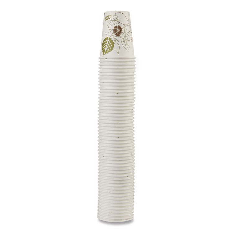 Pathways Paper Hot Cups, 8 oz, White/Brown, 50/Pack