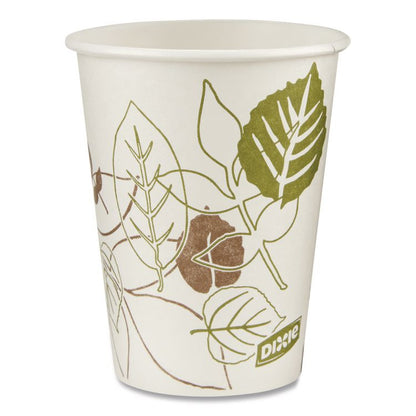 Pathways Paper Hot Cups, 8 oz, White/Brown, 50/Pack