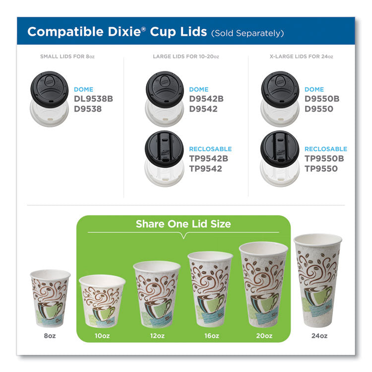PerfecTouch Paper Hot Cups, 8 oz, Coffee Haze Design, 50/Sleeve, 20 Sleeves/Carton