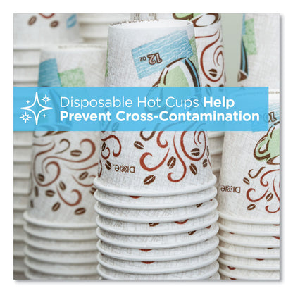 PerfecTouch Paper Hot Cups, 16 oz, Coffee Haze Design, 25/Sleeve, 20 Sleeves/Carton