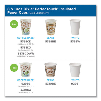 PerfecTouch Paper Hot Cups, 8 oz, Coffee Haze Design, 50/Sleeve, 20 Sleeves/Carton