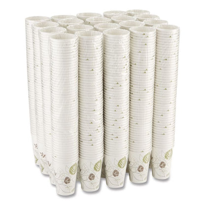 Pathways Paper Hot Cups, 16 oz, White/Brown, 50/Sleeve, 20 Sleeves/Carton