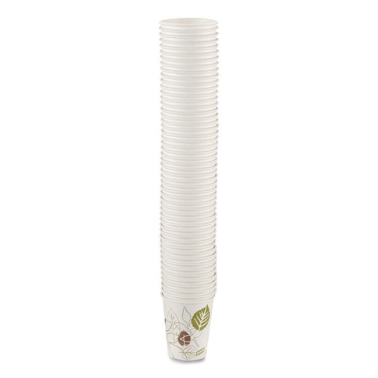 Pathways Paper Hot Cups, 10 oz, White/Brown, 50/Pack