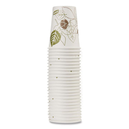 Pathways Paper Hot Cups, WiseSize, 8 oz, White/Brown, 25/Pack