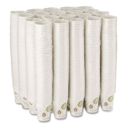 Pathways Paper Hot Cups, 10 oz, White/Brown, 50/Sleeve, 20 Sleeves/Carton