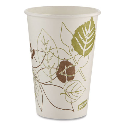 Pathways Paper Hot Cups, 16 oz, White/Brown, 50/Pack
