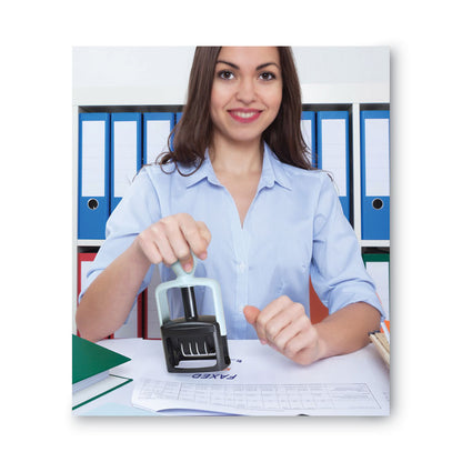 Model S 360 Two-Color Message Dater, 1.75 x 1, "Faxed," Self-Inking, Blue/Red