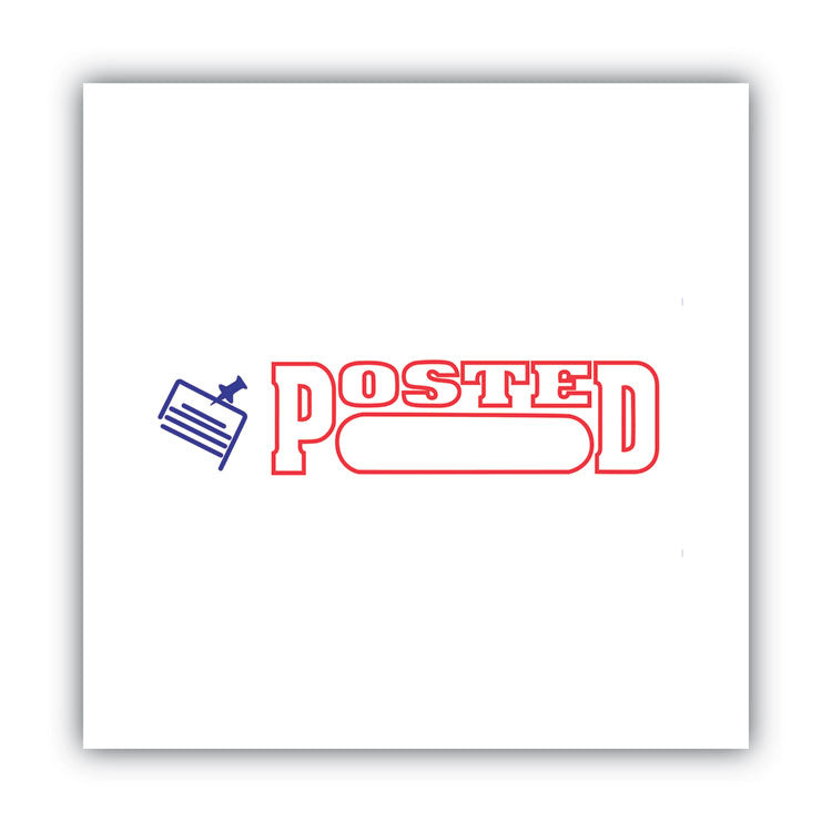 Pre-Inked Shutter Stamp, Red/Blue, POSTED, 1.63 x 0.5