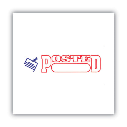 Pre-Inked Shutter Stamp, Red/Blue, POSTED, 1.63 x 0.5