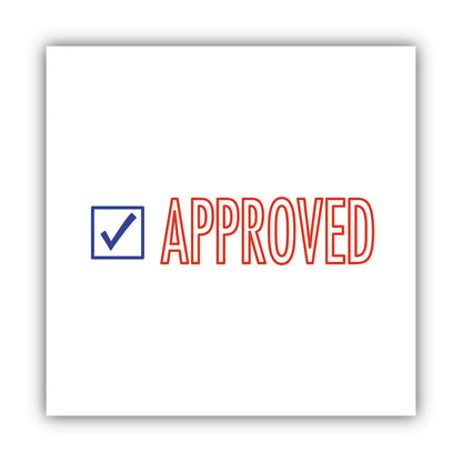 Pre-Inked Shutter Stamp, Red/Blue, APPROVED, 1.63 x 0.5