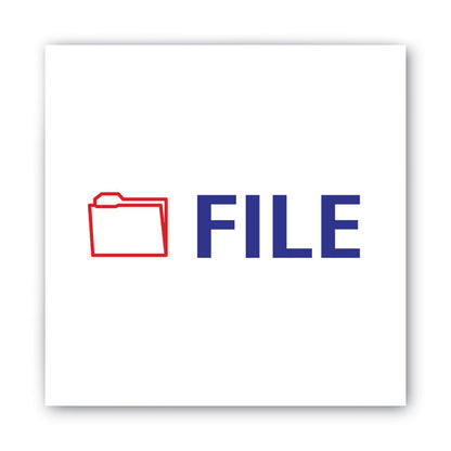Pre-Inked Shutter Stamp, Red/Blue, FILE, 1.63 x 0.5