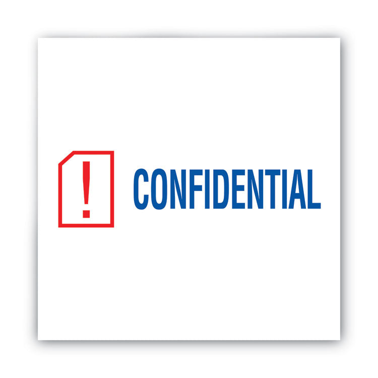 Pre-Inked Shutter Stamp, Red/Blue, CONFIDENTIAL, 1.63 x 0.5