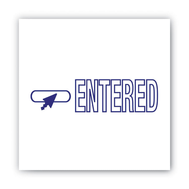 Pre-Inked Shutter Stamp, Blue, ENTERED, 1.63 x 0.5