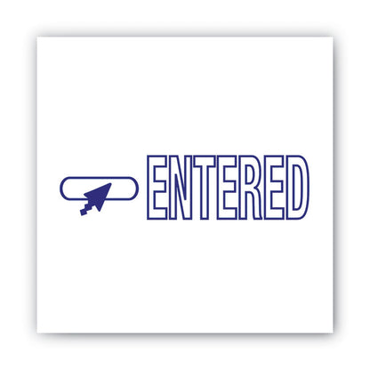 Pre-Inked Shutter Stamp, Blue, ENTERED, 1.63 x 0.5