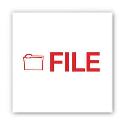 Pre-Inked Shutter Stamp, Red, FILE,.63 x 0.5