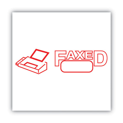 Pre-Inked Shutter Stamp, Red, FAXED, 1.63 x 0.5