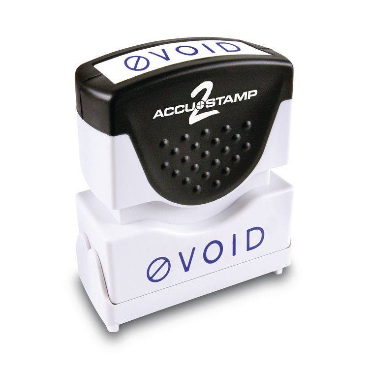 Pre-Inked Shutter Stamp, VOID, 1.63 x 0.5, Blue