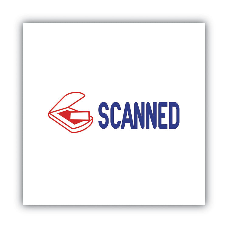 Pre-Inked Shutter Stamp, Red/Blue, SCANNED, 1.63 x 0.5