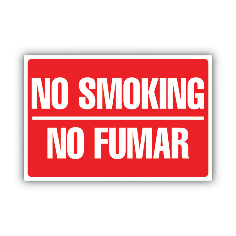 Two-Sided Signs, No Smoking/No Fumar, 8 x 12, Red