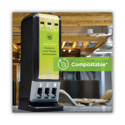 SmartStock Tri-Tower Dispensing System Cutlery, Heavyweight Knife, Plastic, Natural, 40/Pack, 24 Packs/Carton