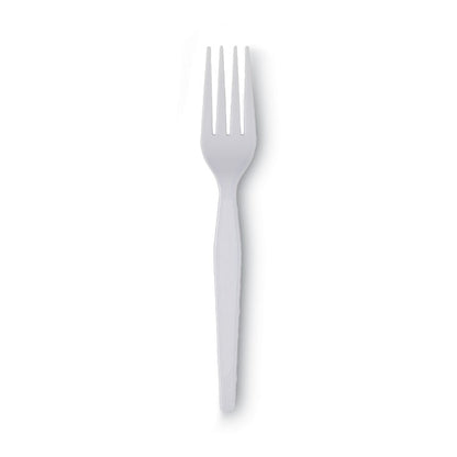 Plastic Cutlery, Heavyweight Fork, White, 100/Box, 10 Boxes/Carton