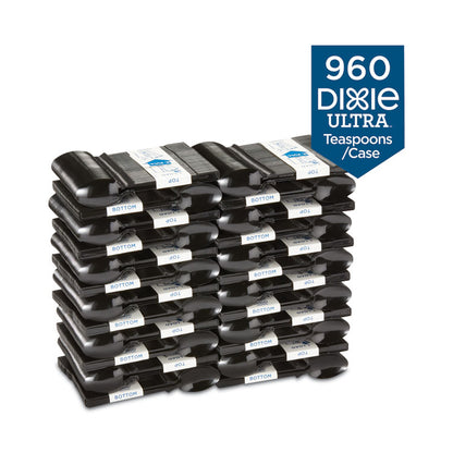 SmartStock Tri-Tower Dispensing System Polystyrene Cutlery, Mediumweight Spoon, Plastic, Black, 40/Pack, 24 Packs/Carton