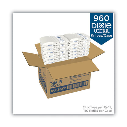 SmartStock Tri-Tower Dispensing System Cutlery, Heavyweight Knife, Plastic, Natural, 40/Pack, 24 Packs/Carton