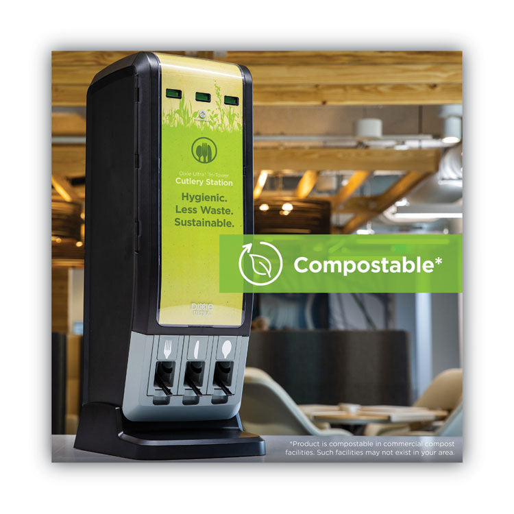 SmartStock Tri-Tower Dispensing System Cutlery, Heavyweight Spoon, Plastic, Natural, 40/Pack, 24 Packs/Carton