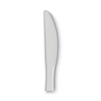 Plastic Cutlery, Mediumweight Knife, White, 1,000/Carton
