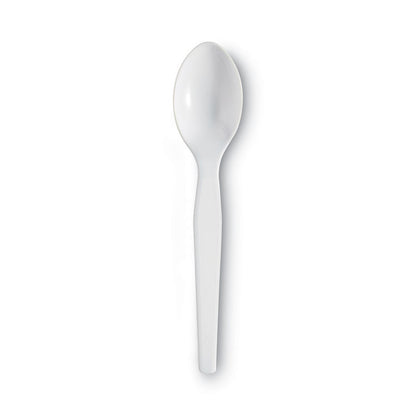 Plastic Cutlery, Heavyweight Spoon, White, 100/Box, 10 Boxes/Carton