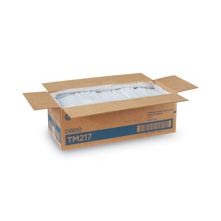 Plastic Cutlery, Heavy Mediumweight Spoon, White, 1,000/Carton