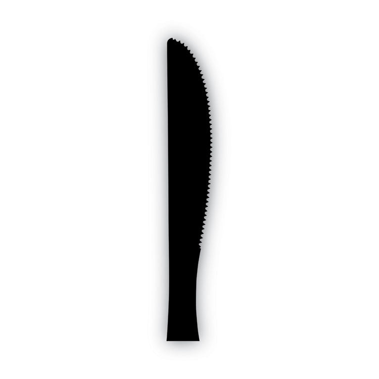 Plastic Tableware, Heavy Mediumweight Knife, Black, 100/Box, 10 Boxes/Carton