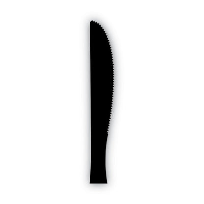 Plastic Tableware, Heavy Mediumweight Knife, Black, 100/Box, 10 Boxes/Carton
