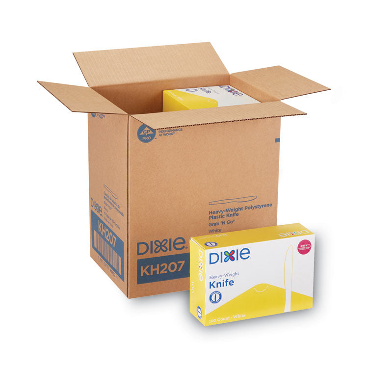 Plastic Cutlery, Heavyweight Knife, White, 1,000/Carton