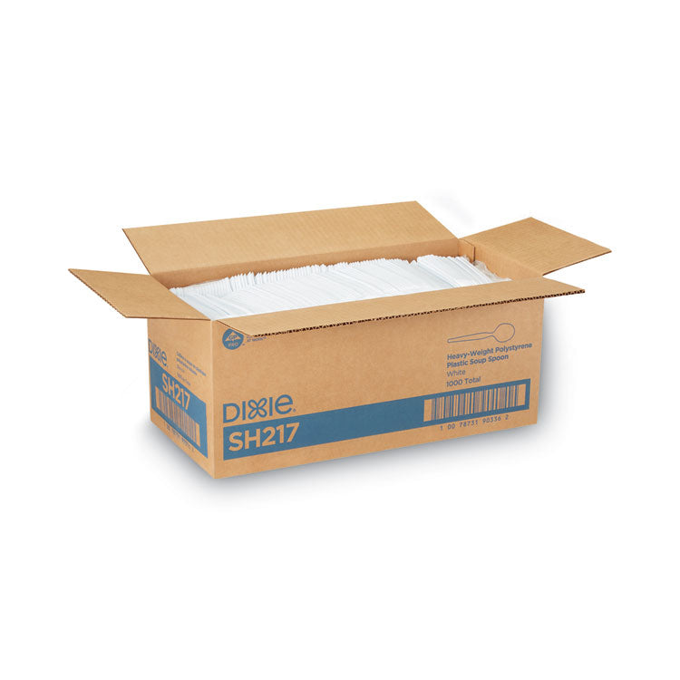 Plastic Cutlery, Heavyweight Soup Spoon, White, 1,000/Carton