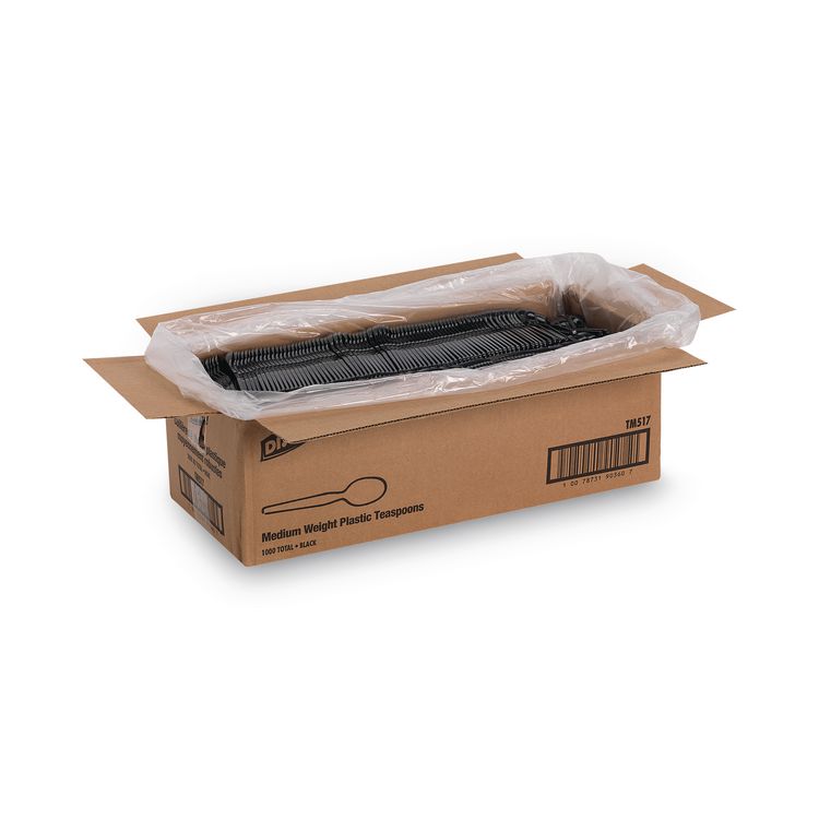 Plastic Cutlery, Heavy Mediumweight Spoon, Black, 1,000/Carton