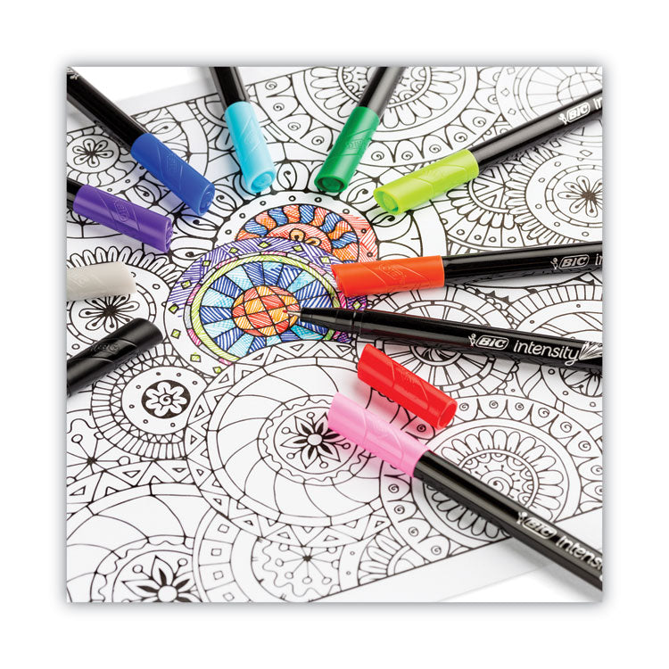 Intensity Porous Point Pen, Stick, Extra-Fine 0.4 mm, Assorted Ink and Barrel Colors, 10/Pack