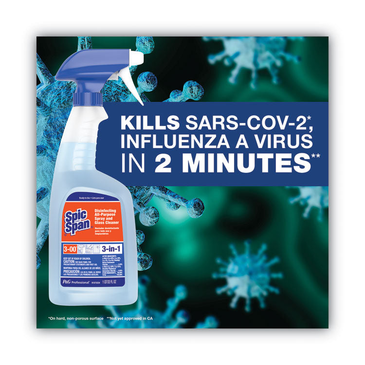 Disinfecting All-Purpose Spray and Glass Cleaner, Fresh Scent, Concentrated, 1 gal, 2/Carton