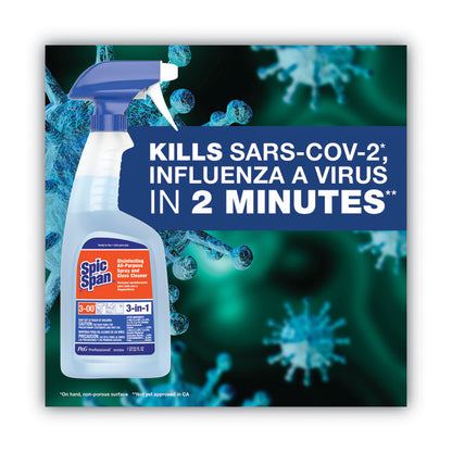 Disinfecting All-Purpose Spray and Glass Cleaner, Fresh Scent, 32 oz Spray Bottle, 6/Carton