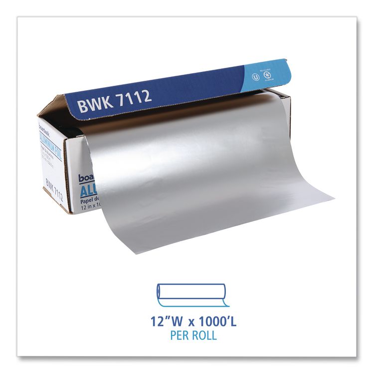 Standard Aluminum Foil Roll, 63 Gauge, 12" x 1,000 ft