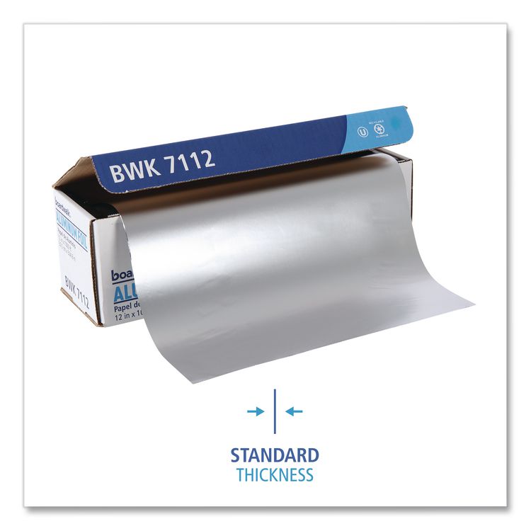 Standard Aluminum Foil Roll, 63 Gauge, 12" x 1,000 ft