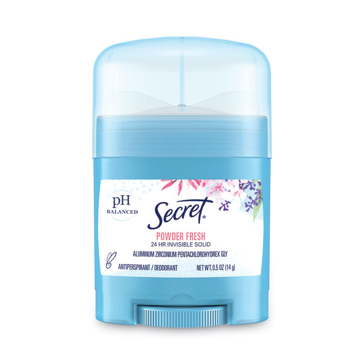 Invisible Solid Anti-Perspirant and Deodorant, Powder Fresh Scent, 0.5 oz Stick, 24/Carton