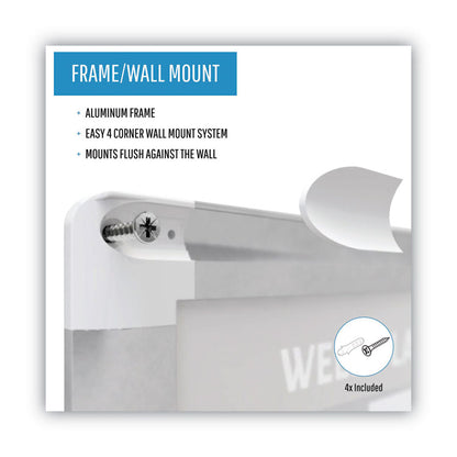 Magnetic Dry Erase Calendar Board, Weekly Planning/Scheduling, 36" x 24", White Surface, Satin Aluminum Frame